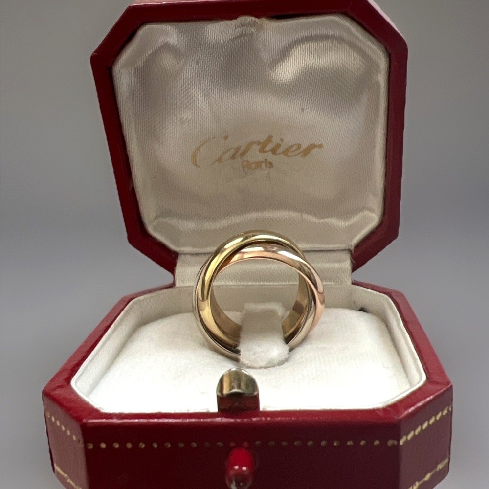 9.8g vintage Cartier Trinity 18k heavy solid gold rolling ring pinky France 1997